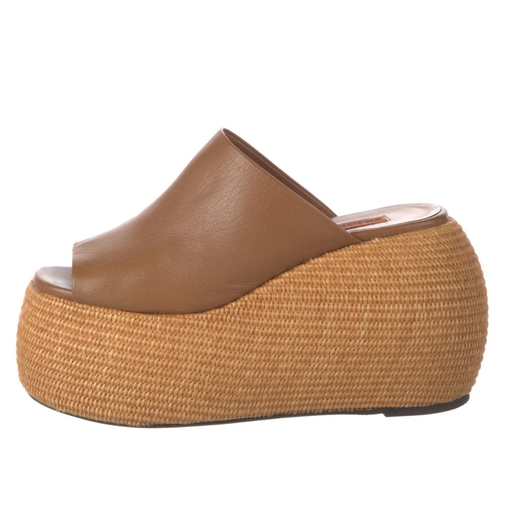 Simon Miller Tan Leather Platform Espadrilles
